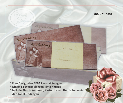 Cetak Undangan Hardcover 1 Warna 23x9 cm